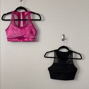 ZYIA Tie-Dye Pink and Mesh All Star Black Sports Bras